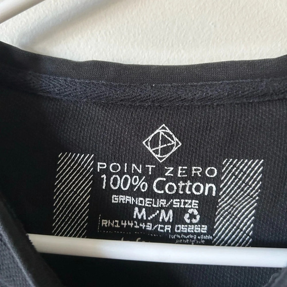 Point Zero Black 100% Cotton T-Shirt - Picture 3 of 3